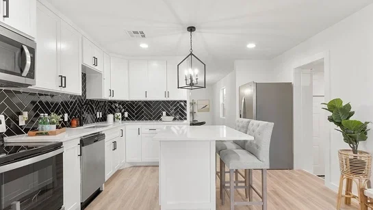 Remodeled kitchen of a modern home